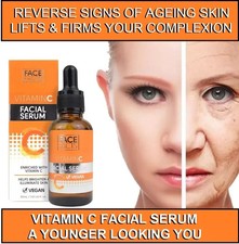 2 x  Anti Ageing Wrinkle Face Lift Skin Serum Brightening Facial Vitamin C