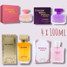 4 X 100ml Women's Ladies Perfume Eau De Parfum Spray Scent Fragrance Gift Set