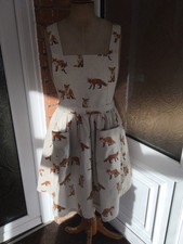BNWT Rosie Bee fox pattern classic style apron with bib - one size