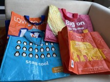 4 Sturdy Reusable Shopping Bags 1Sainsbury Normal /1Lined CoolBag 1B&M 1Lidl UK
