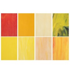 8 Sheets 4x6" Stained Glass Sheets Yellow Series Variety Mosaic Glass Tiles