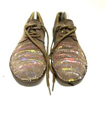 The Art Company Men Preloved Oxford Brown Multi Suede Lace Up Shoes UK 7