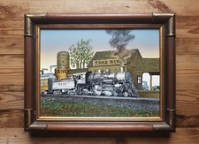 Nicolo Sturiano b: 1941 (Alias H Hargrove) Original Oil Painting - Steam Train