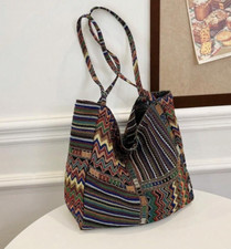 bag tote shopper aztec jacquard killim woven beach canvas shoulder hippy