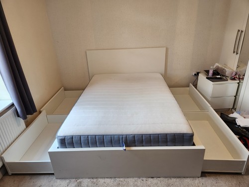 Ikea malm double bed white - malm,