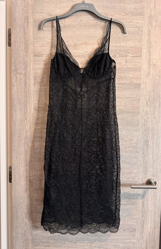 Mango black lace midi - mango,