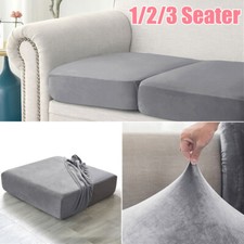 1/2/3 Seater Velvet Sofa Seat Covers Stretch Cushion Slipcovers Replacement UK