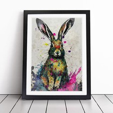 Colourful Hare No.3 Framed