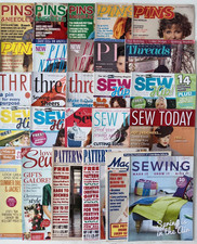 Various Sewing Magazines Pins