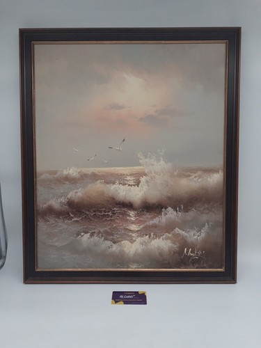Large framed seascape ocean - framed,