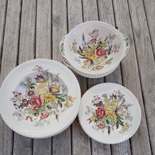 Vintage Johnson Brothers Windsor Ware Garden Bouquet bowls and plates