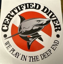 CERTIFIED DIVER STICKER 12 X