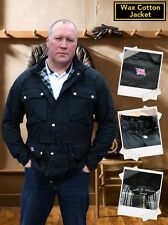 TRADITIONAL VINTAGE STYLE WAX COTTON MOTORCYCLE MOTORBIKE JACKET MADE IN UK - T