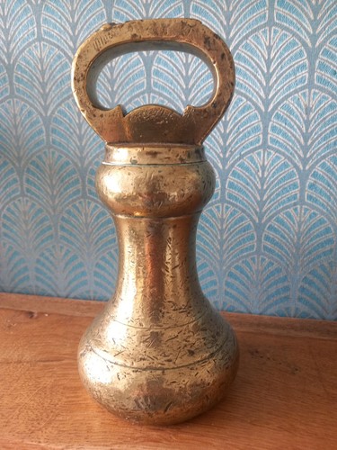 Antique solid brass weight 7lb - antique,