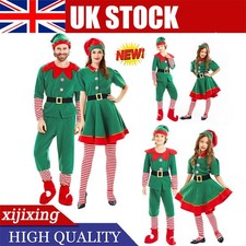 UK-Elf Costume Womens Girl Ladies Christmas Fancy Dress Xmas Santa Helper Outfit