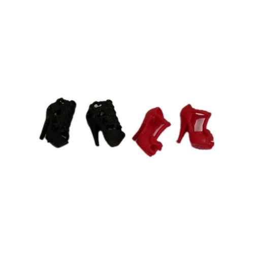 Barbie doll shoes black - 2,