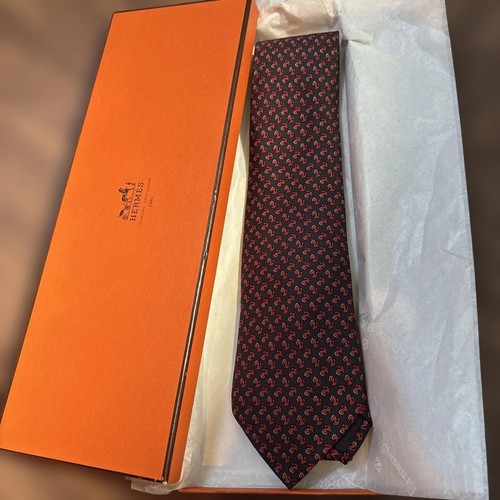 Hermes silk tie anchor pattern - hermes,