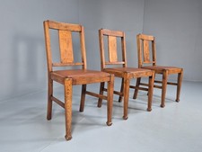 3 Arts and Crafts Heals style Oak Dining Chairs 1920s EB10695 VDIN