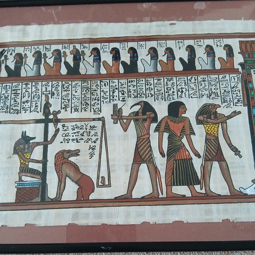 Framed egyptian papyrus - egyptian,