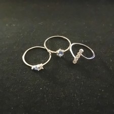 Silver 925 Stone Set Rings X 3 Job Lot Bundle