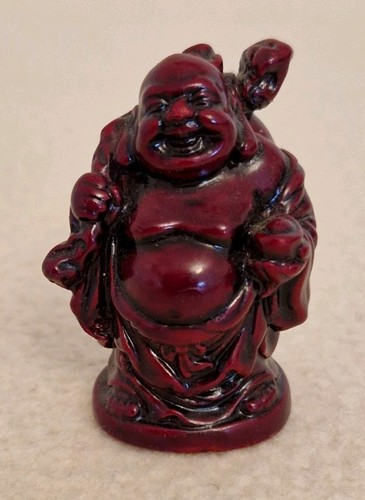 Miniature red resin buddha - red,