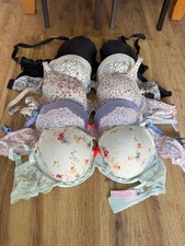 Victoria's Secret Angel Push Up / Padded Bra 32DD Bundle Floral / Black x 5