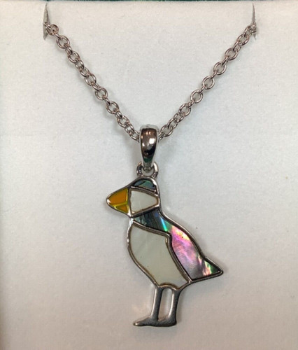 Puffin inlaid paua shell - paua,