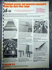 Dexion Comino Auto Flow Gravity Power Roller Conveyor Brochure Price List 1972 
