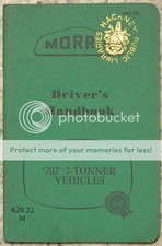 MORRIS  ‘702’ 7-TONNER COMMERCIAL VEHICLES Drivers Handbook c1960 #AKD 973