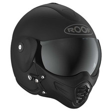 ROOF RO9 ROADSTER IRON MATT BLACK MOTORCYCLE HELMET WITH MAGNETIC CHINBAR