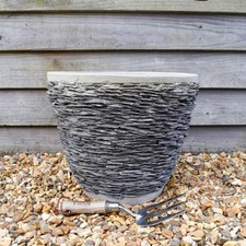 Plant Pot Stone Slate Finish