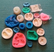 JOB LOT OF SILICONE  MOULDS SUGAR CRAFT CAKE DECORATIONS BABY BOOTIES
