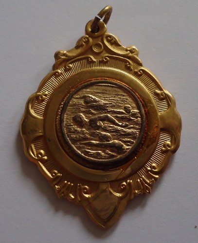 Vintage swimming medal fob - vintage,