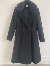 Kaliko Elegant Black Long Wool Cashmere Blend Coat Size M