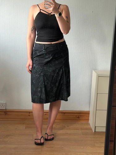 Y2k black floral jacquard - y2k,