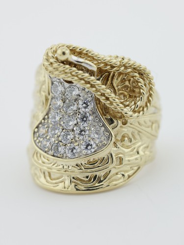 Gold chunky saddle ring 9ct - saddle,