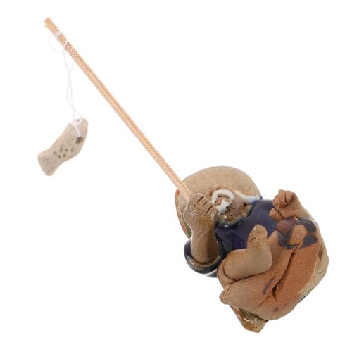 Mini sitting ceramic fisherman - mini,