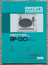 ROTEL RP-820 TURNTABLE INSTRUCTION MANUAL