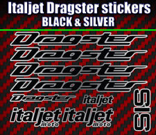 Italjet Dragster Decals Stickers SILVER & BLACK 9 piece set 50 70 125 172 180 