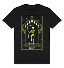 Death Tarot Card T-Shirt Mens Goth Grim Reaper Skeleton Gothic Horror Clothing