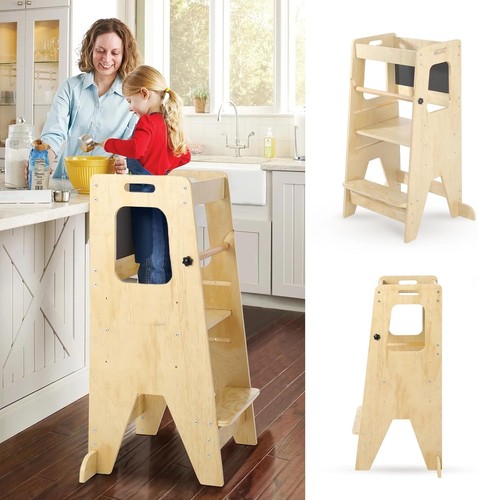 Wooden toddler step stool - wooden, up