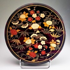 Vintage Yamanaka Lacquer ware Round Box + Calligraphy Set Daimaru Japan 7"