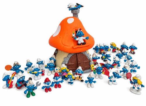 Large vintage smurfs - large, bundle