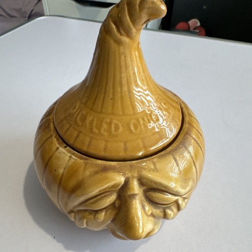 Vintage pickled onions pot - onions,