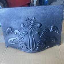 Original Art Nouveau Victorian Cast Iron Fireplace Canopy
