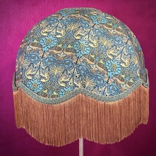 William Morris Peacock and Dragon Lampshades Match Wallpaper Curtains Cushions