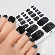 Nail Art Sparkling Spring Summer Toe Nail Wraps Full Cover Polish Stickers JF01