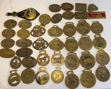 42 Brass Horse Brass Steam Rally fair plaques job lot various shows