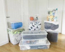 All Sizes Crystal Storage Box With Lid Clear Plastic Stackable Container Made UK