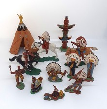 Vintage Herald Britains Native American Indians plastic figures x 12